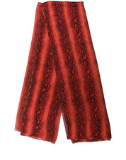 Dolce & Gabbana Red Black Printed Silk Sheer Foulard Scarf