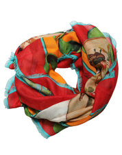 Dolce & Gabbana Multicolor Marco Polo Motifs Shawl Scarf