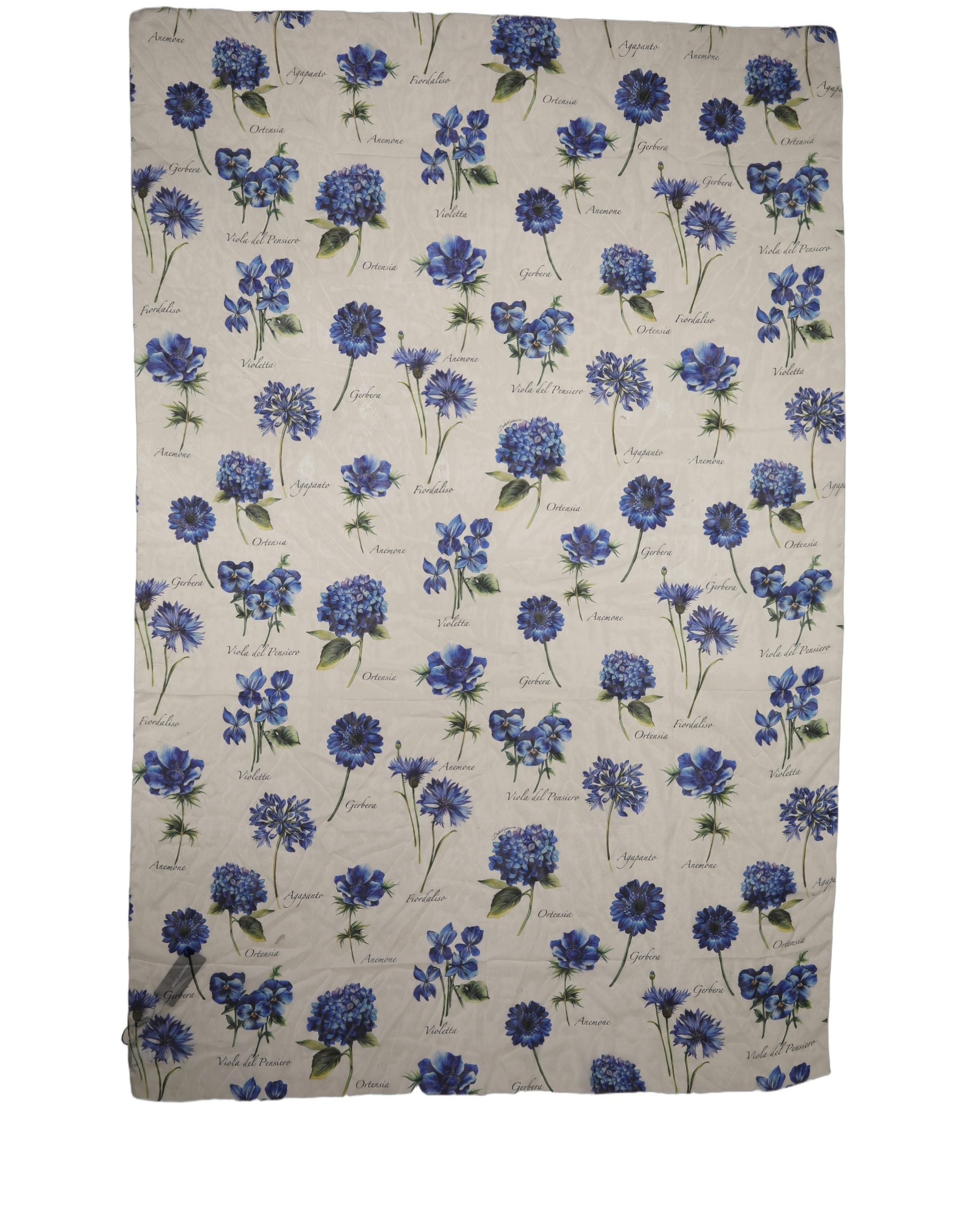 Dolce & Gabbana White Silk Floral Chiffon Long Stole Scarf