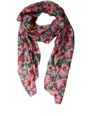 Dolce & Gabbana Multicolor Floral Cotton Lace Stole Scarf