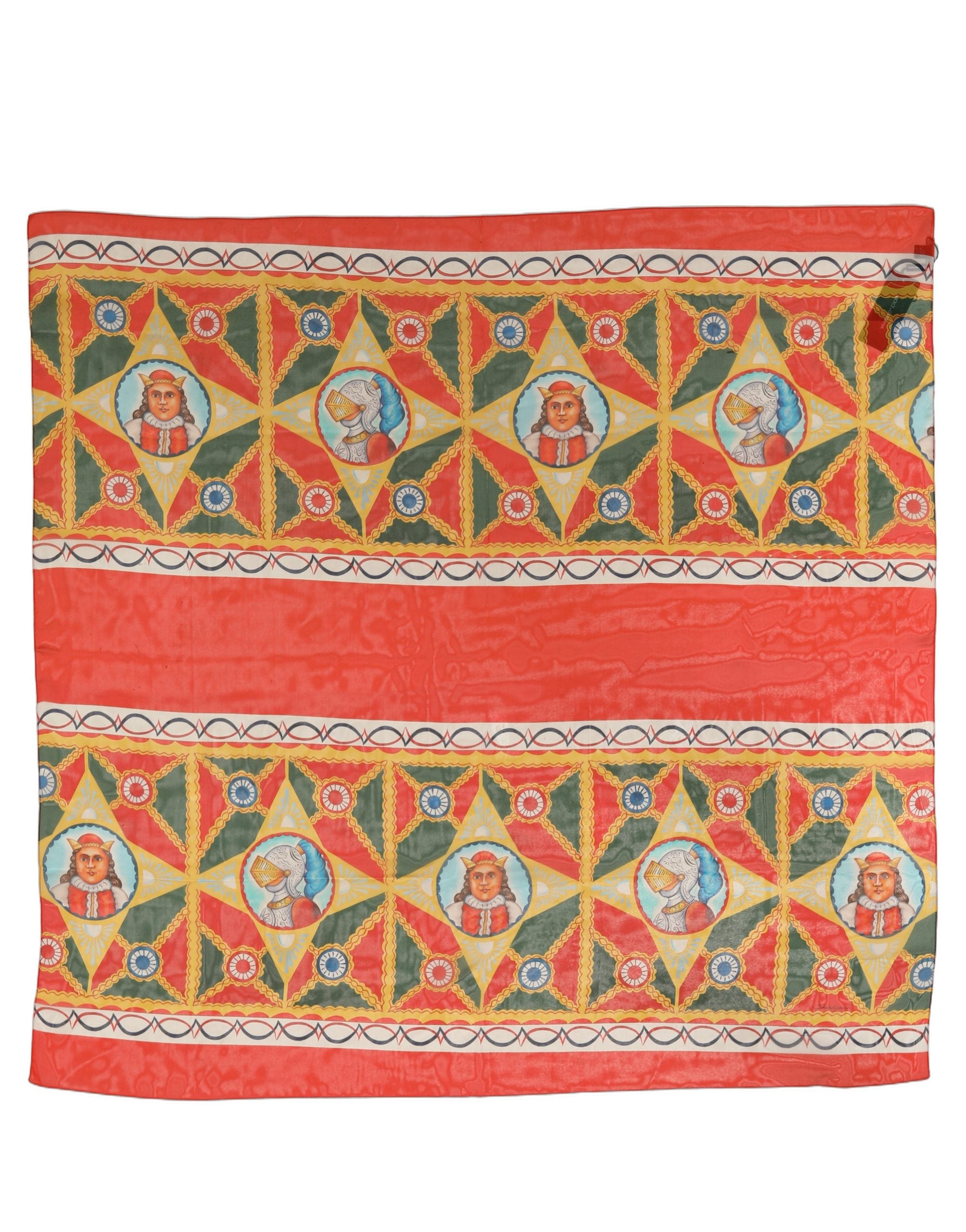 Dolce & Gabbana Multicolor Silk Printed Square Foulard Scarf