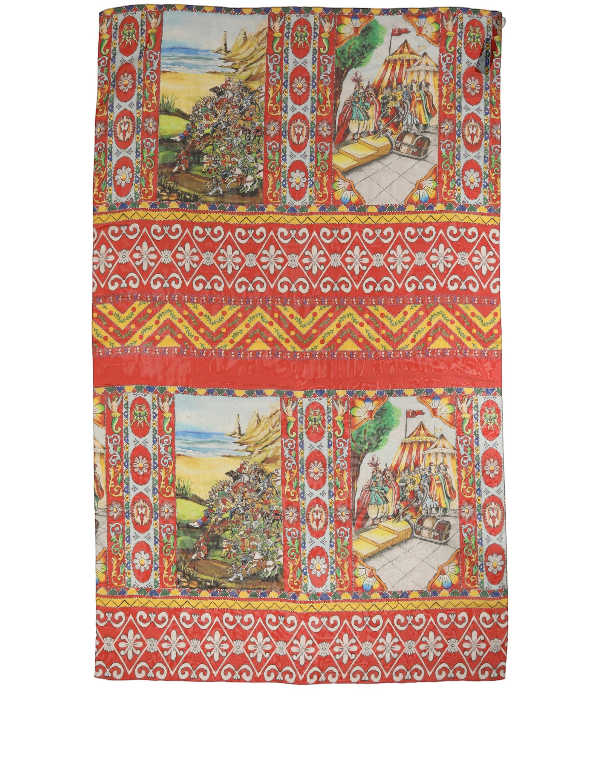 Dolce & Gabbana Multicolor Silk Printed Shawl Stole Scarf