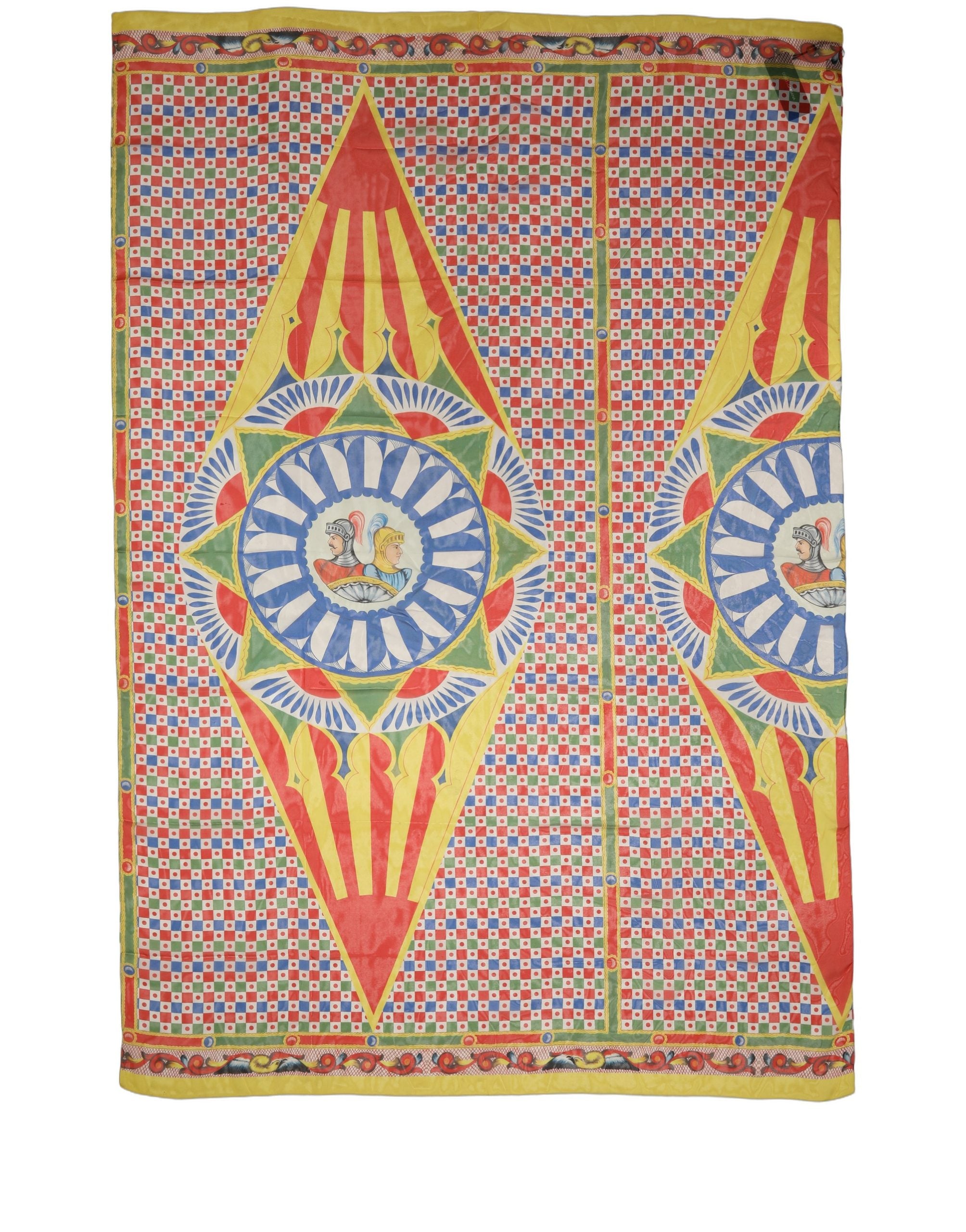 Dolce & Gabbana Multicolor Silk Carretto Print Stole Scarf