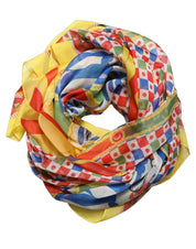 Dolce & Gabbana Multicolor Silk Carretto Print Stole Scarf