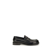 Dolce & Gabbana Black Calf Leather Bos Taurus Slip-On Loafers