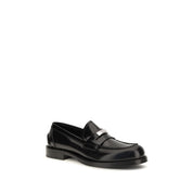 Dolce & Gabbana Black Calf Leather Bos Taurus Slip-On Loafers