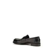 Dolce & Gabbana Black Calf Leather Bos Taurus Slip-On Loafers