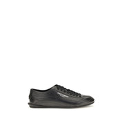 Dolce & Gabbana Black Calf Leather Bos Taurus Low Top Sneakers