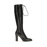 Dolce & Gabbana Black Calf Leather Bos Taurus Lace-Up Boots