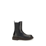 Brunello Cucinelli Black Calf Leather Bos Taurus Chelsea Boots