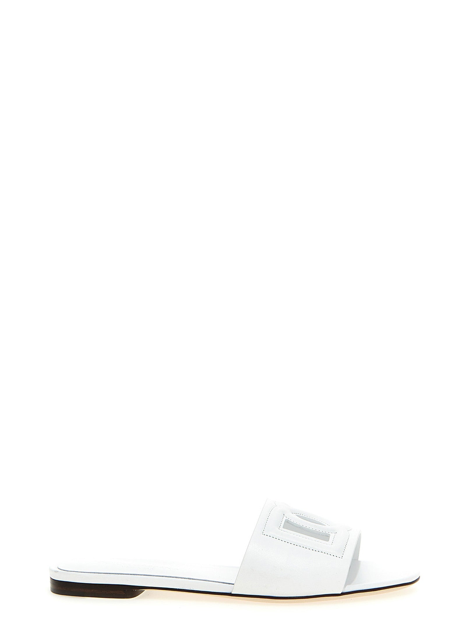 Dolce & Gabbana White Calfskin Slides