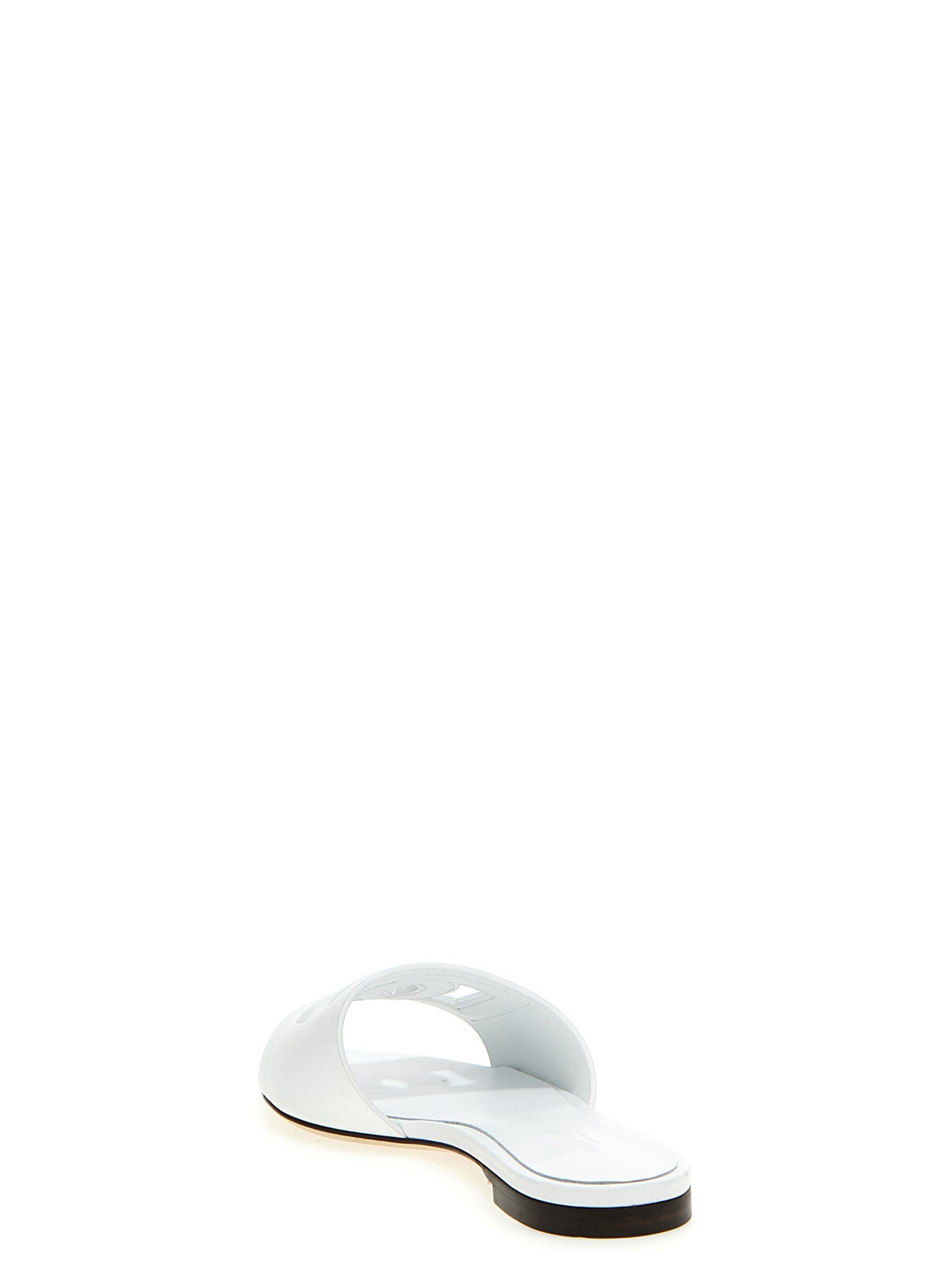 Dolce & Gabbana White Calfskin Slides