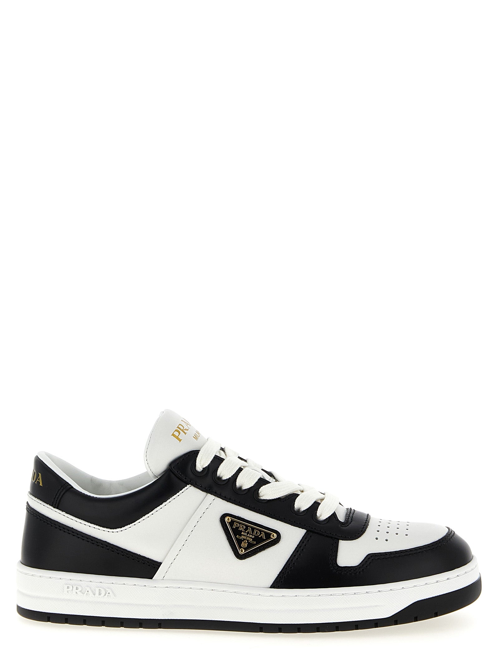 Prada Bicolor Calfskin Low Top Sneakers