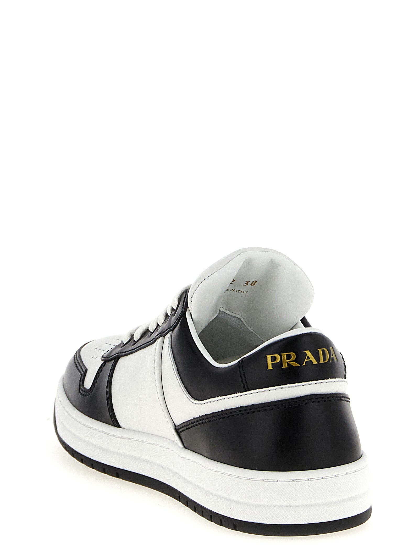 Prada Bicolor Calfskin Low Top Sneakers