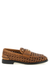Miu Miu Brown Calfskin Slip-On Loafers