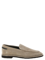 Brunello Cucinelli Beige Calfskin Slip-On Loafers