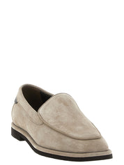 Brunello Cucinelli Beige Calfskin Slip-On Loafers