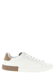 Dolce & Gabbana Beige Calfskin Low Top Sneakers