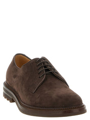 Brunello Cucinelli Brown Calfskin Oxfords And Derbies