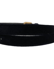 Dolce & Gabbana Dark Blue Velvet Gold Tone Metal Buckle Belt