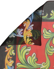 Dolce & Gabbana Multicolor Silk Printed Square Foulard Scarf