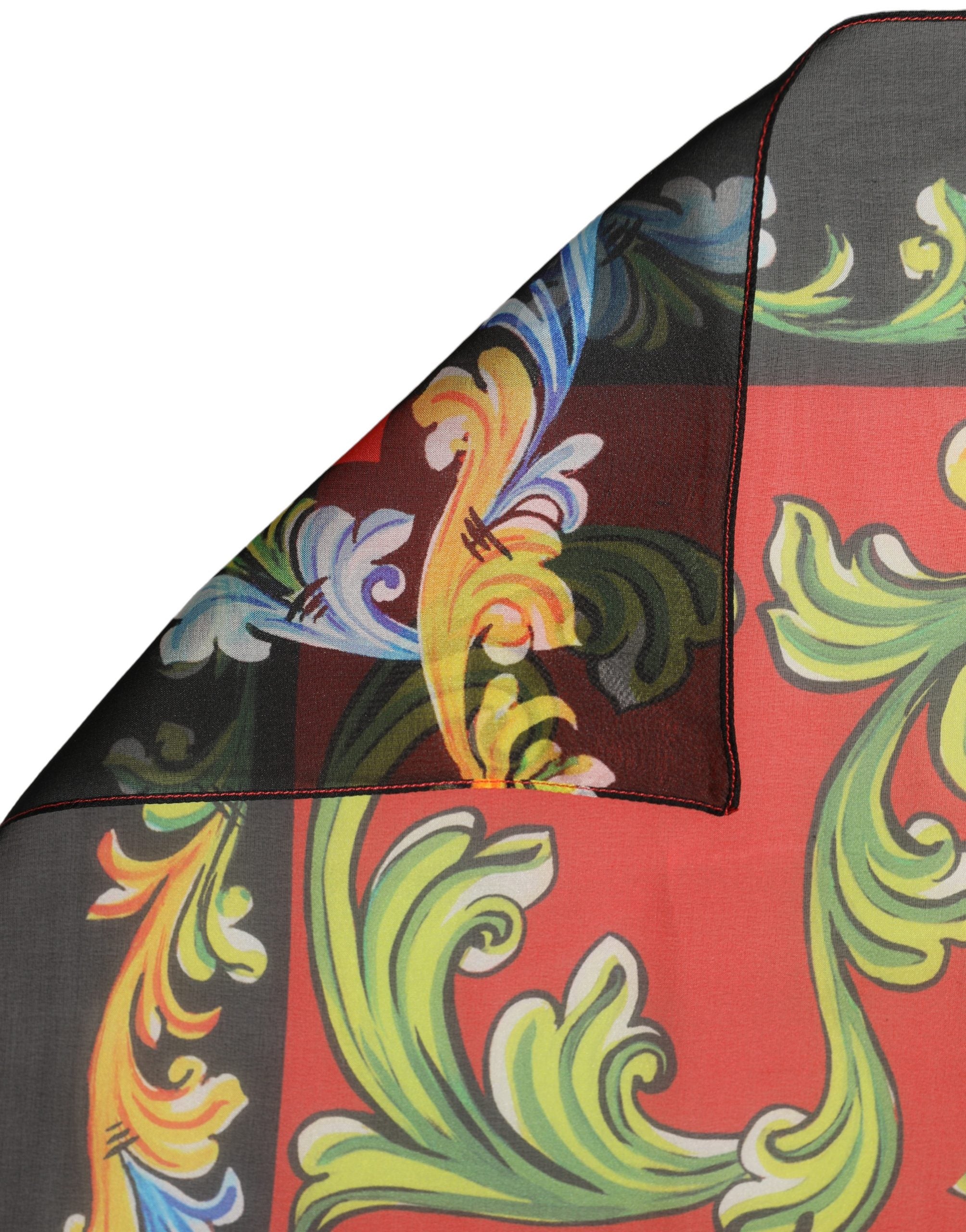 Dolce & Gabbana Multicolor Silk Printed Square Foulard Scarf