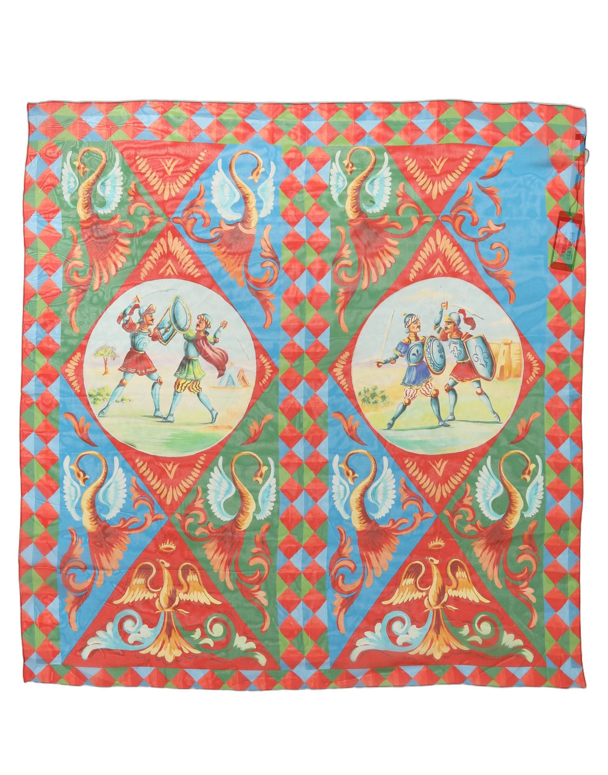 Dolce & Gabbana Multicolor Silk Printed Square Foulard Scarf