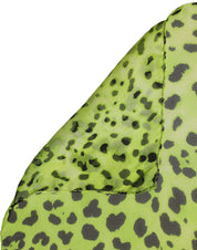 Dolce & Gabbana Green Leopard Print Silk Square Foulard Scarf