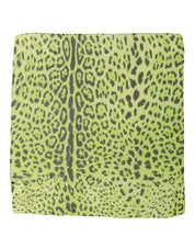 Dolce & Gabbana Green Leopard Print Silk Square Foulard Scarf