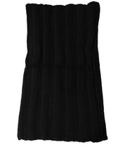 Dolce & Gabbana Black Cashmere Ribbed Knit Neck Warmer Scarf