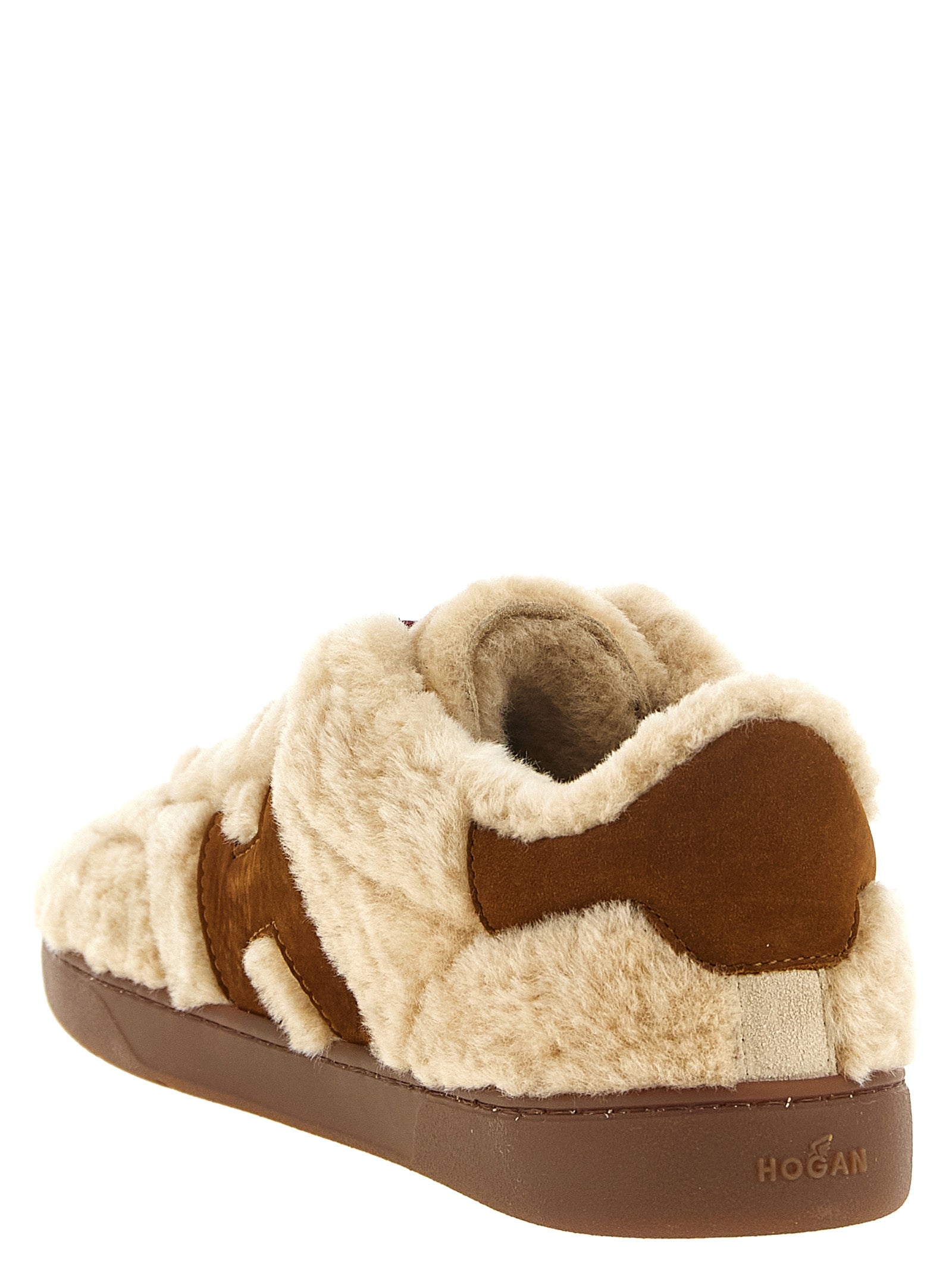 Hogan Beige Goatskin Low Top Sneakers