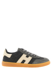 Hogan Gray Wool Low Top Sneakers