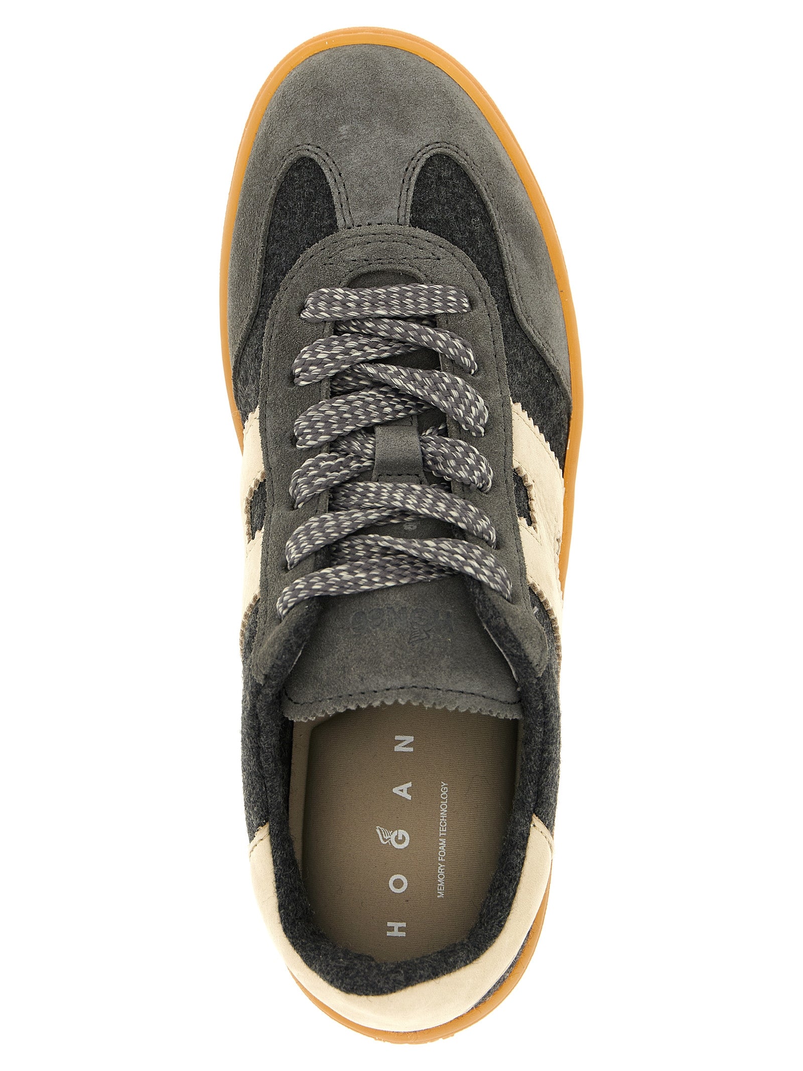 Hogan Gray Wool Low Top Sneakers