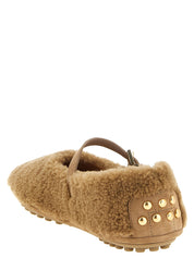 Tod's Beige Lamb Leather Ballet Flats
