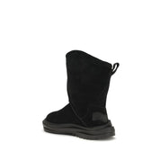 UGG Black Suede Leather Flat Boots
