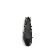 Tory Burch Black Calf Leather Bos Taurus Ballet Flats