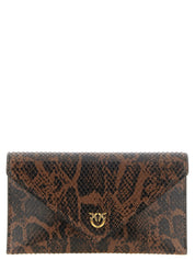 PINKO Brown Calfskin Clutch Bag