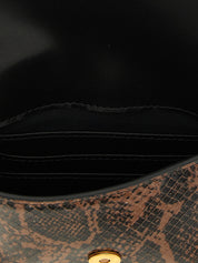 PINKO Brown Calfskin Clutch Bag