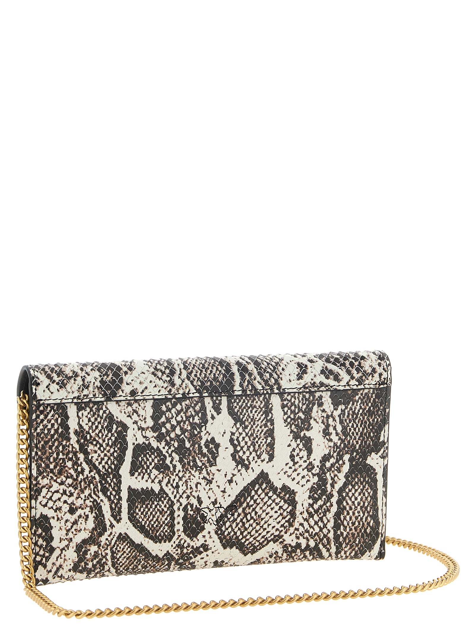PINKO Beige Calfskin Clutch Bag