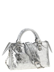Balenciaga Silver Lamb Leather Handbag