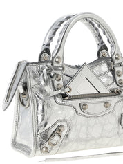 Balenciaga Silver Lamb Leather Handbag