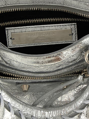 Balenciaga Silver Lamb Leather Handbag