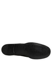 Dolce & Gabbana Black Calfskin Leather Derby Men Dress Shoes