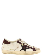 Golden Goose Bordeaux Leather Low Top Sneakers