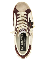 Golden Goose Bordeaux Leather Low Top Sneakers