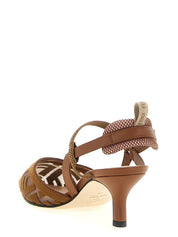 Fendi Brown Polyamide Mid Heel Pumps