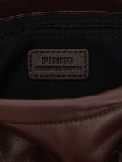 PINKO Bordeaux Lambskin Clutch Bag