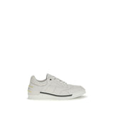 Fendi White Calf Leather Bos Taurus Low Top Sneakers