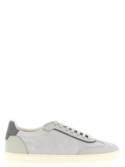 Brunello Cucinelli Gray Calfskin Low Top Sneakers