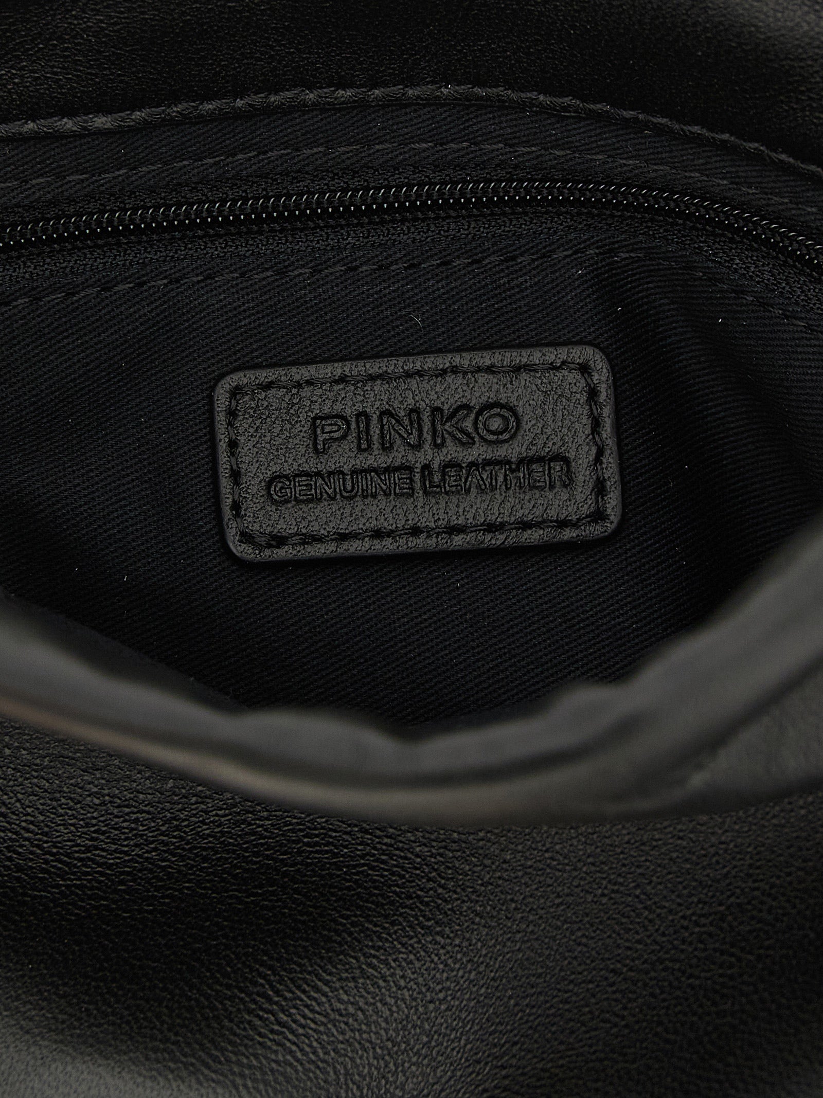 PINKO Black Lambskin Clutch Bag